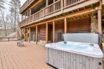 Terrace level hot tub